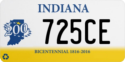 IN license plate 725CE