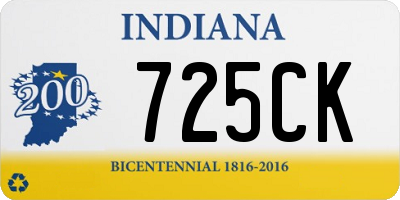 IN license plate 725CK