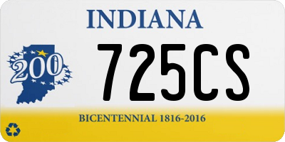 IN license plate 725CS
