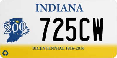 IN license plate 725CW