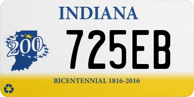 IN license plate 725EB