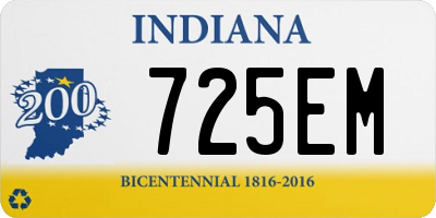 IN license plate 725EM