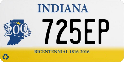 IN license plate 725EP