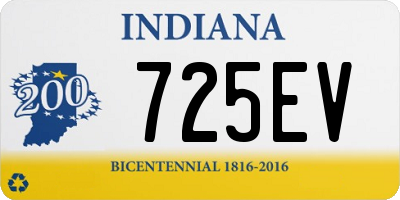 IN license plate 725EV