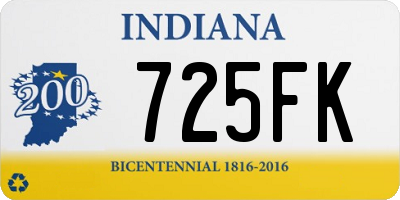 IN license plate 725FK