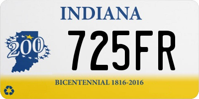 IN license plate 725FR