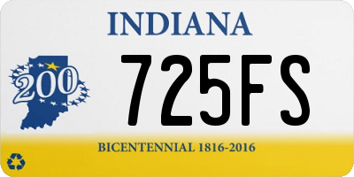IN license plate 725FS
