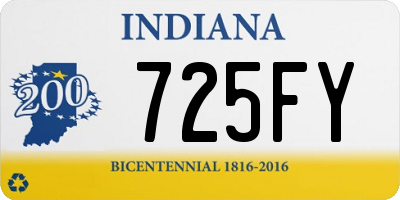 IN license plate 725FY