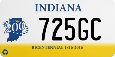 IN license plate 725GC