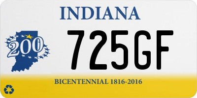 IN license plate 725GF