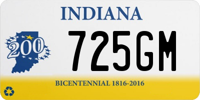 IN license plate 725GM