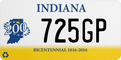 IN license plate 725GP