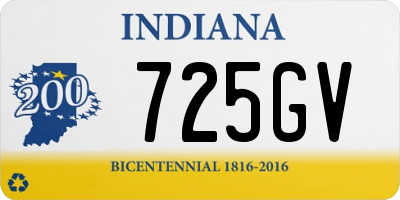 IN license plate 725GV