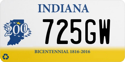 IN license plate 725GW