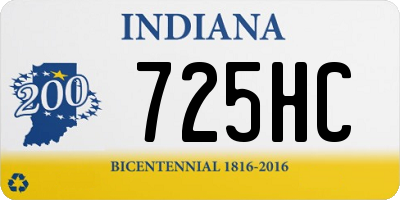 IN license plate 725HC