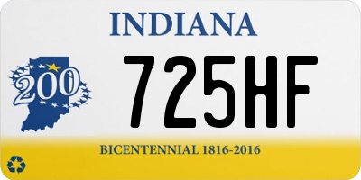 IN license plate 725HF