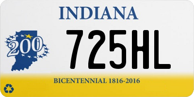 IN license plate 725HL