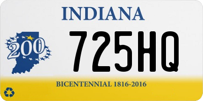 IN license plate 725HQ