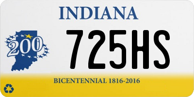 IN license plate 725HS