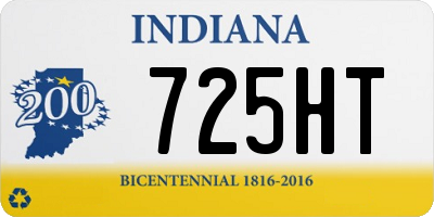 IN license plate 725HT