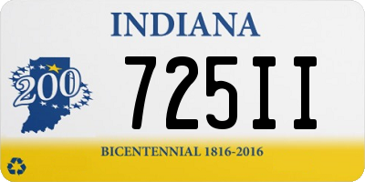 IN license plate 725II