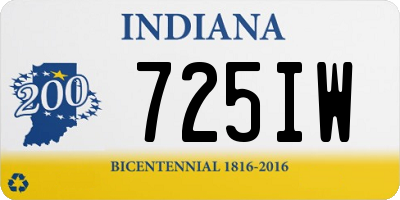 IN license plate 725IW