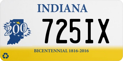 IN license plate 725IX
