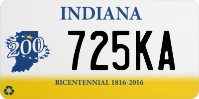 IN license plate 725KA