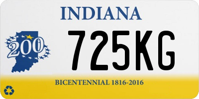 IN license plate 725KG