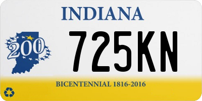 IN license plate 725KN