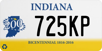 IN license plate 725KP