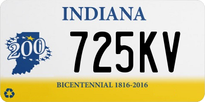 IN license plate 725KV