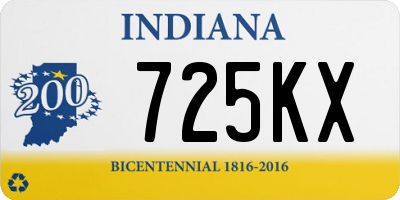 IN license plate 725KX