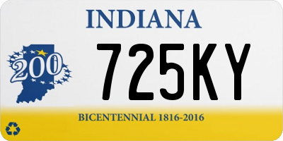 IN license plate 725KY