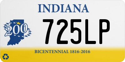 IN license plate 725LP