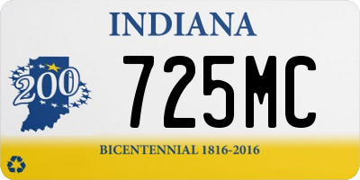 IN license plate 725MC