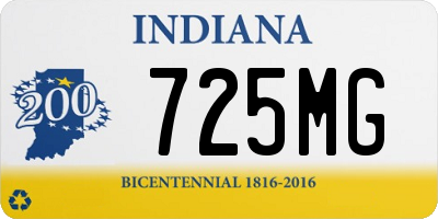 IN license plate 725MG