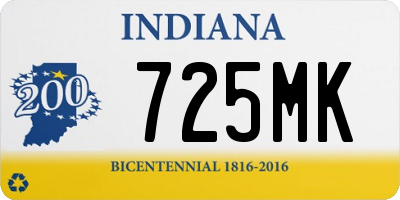 IN license plate 725MK