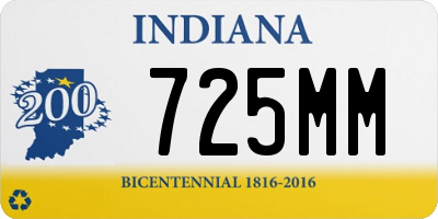 IN license plate 725MM