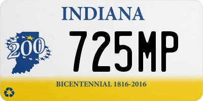 IN license plate 725MP