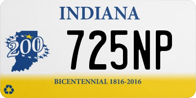 IN license plate 725NP