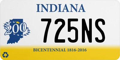 IN license plate 725NS