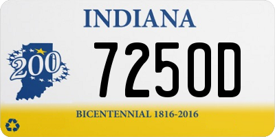 IN license plate 725OD