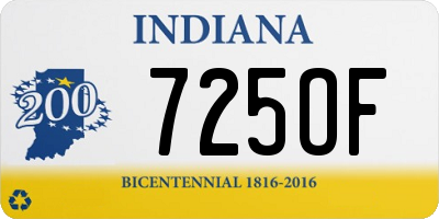 IN license plate 725OF