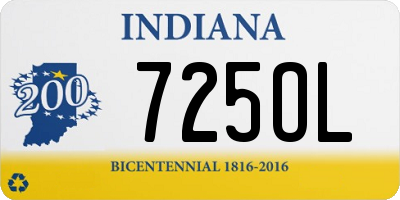 IN license plate 725OL