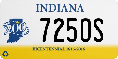 IN license plate 725OS