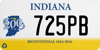 IN license plate 725PB