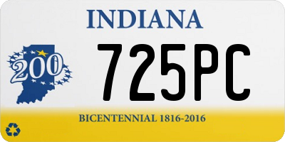IN license plate 725PC