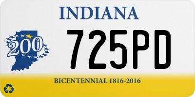 IN license plate 725PD