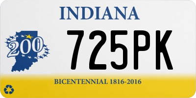 IN license plate 725PK